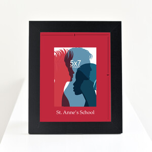 St Anne's embossed silver foil 5x7 to 8x10 RED Matte & Langford Frame 